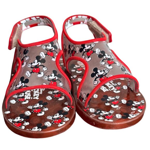Kids Disney Mini Melissa Mickey Mouse Red Aqua Sandals - Size 10 - Picture 5 of 8